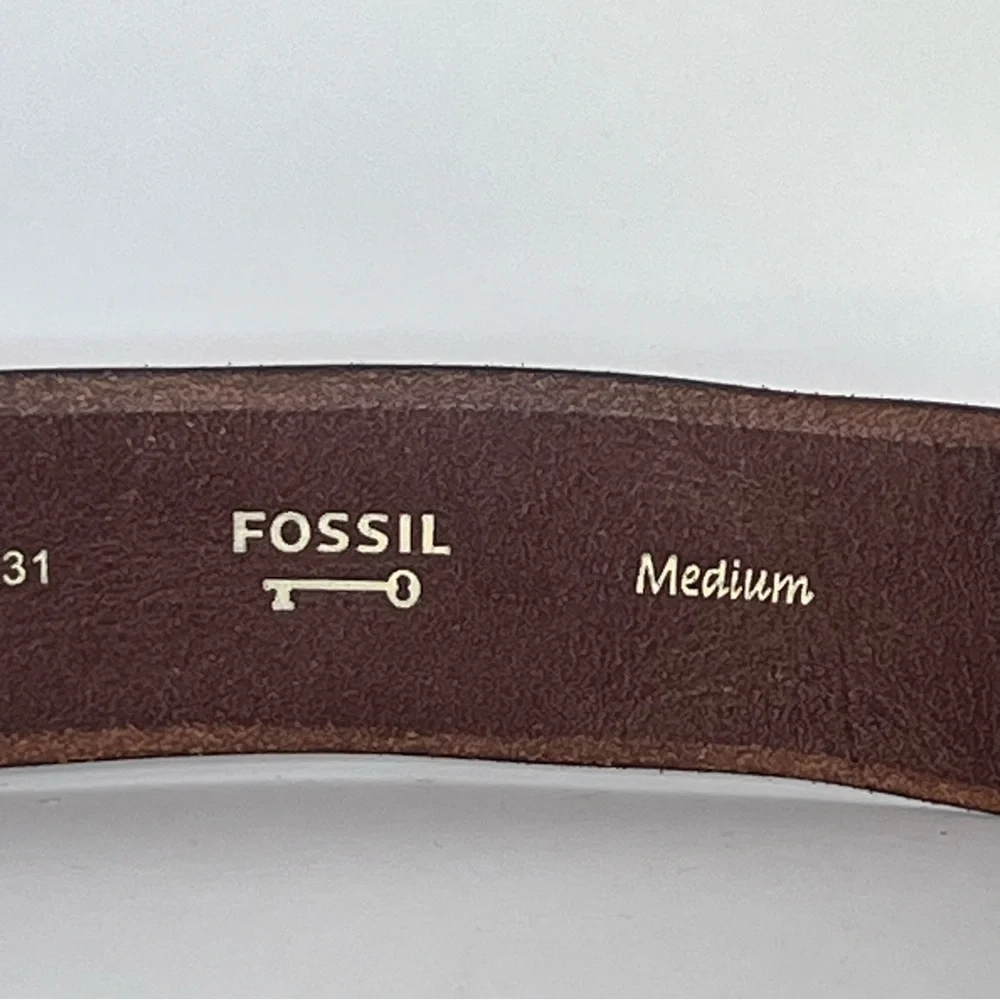 Fossil Leather Belt Brown with Gold Buckle Size‎ Medium